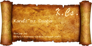Kanász Csaba névjegykártya