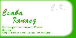 csaba kanasz business card