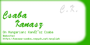 csaba kanasz business card